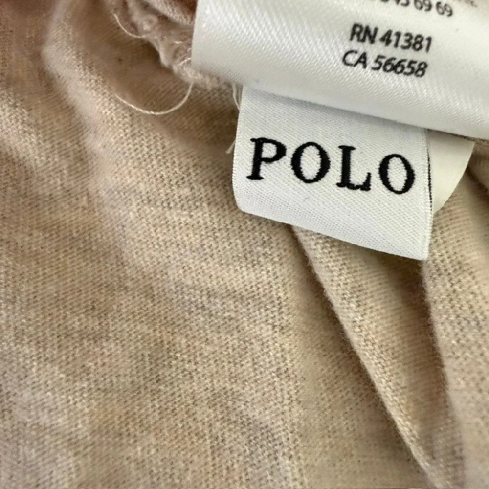Polo Ralph Lauren Long Sleeve T-Shirt Crewneck Heathered Oatmeal Large